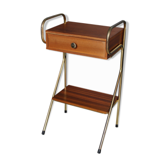 Gueridon oak vintage bedside table