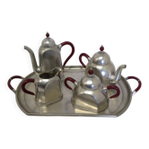 Service À Thé Et À Café Cosi Tabellini Century 24 Pewter Et Bakélite Rouge
