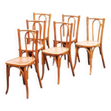 Set of 6 old bistro chairs