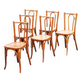 Set of 6 old bistro chairs