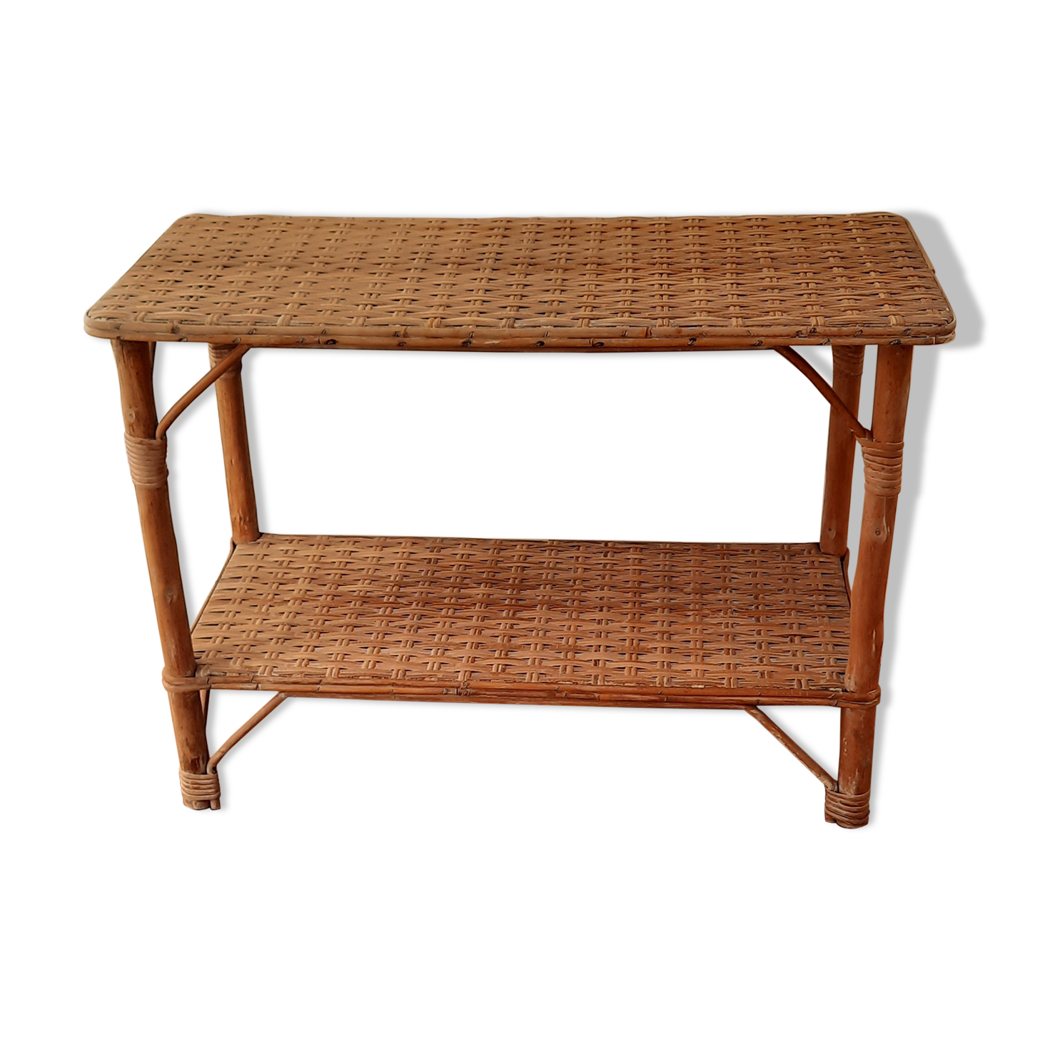 Vintage rattan console
