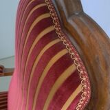 Fauteuil voltaire carmin et or