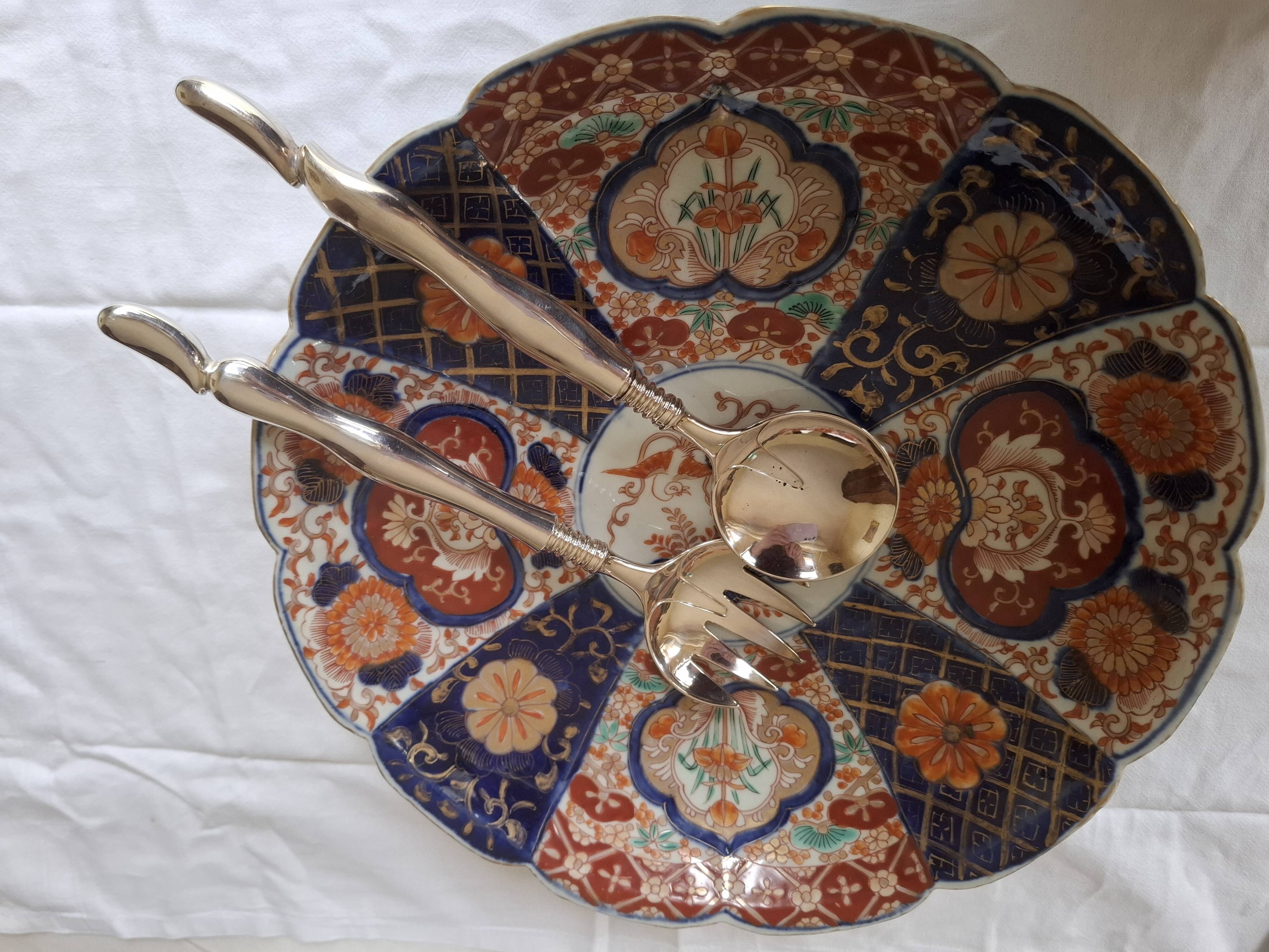 5 silver-plated metal service cutlery by the sculptor Miguel Berrocal