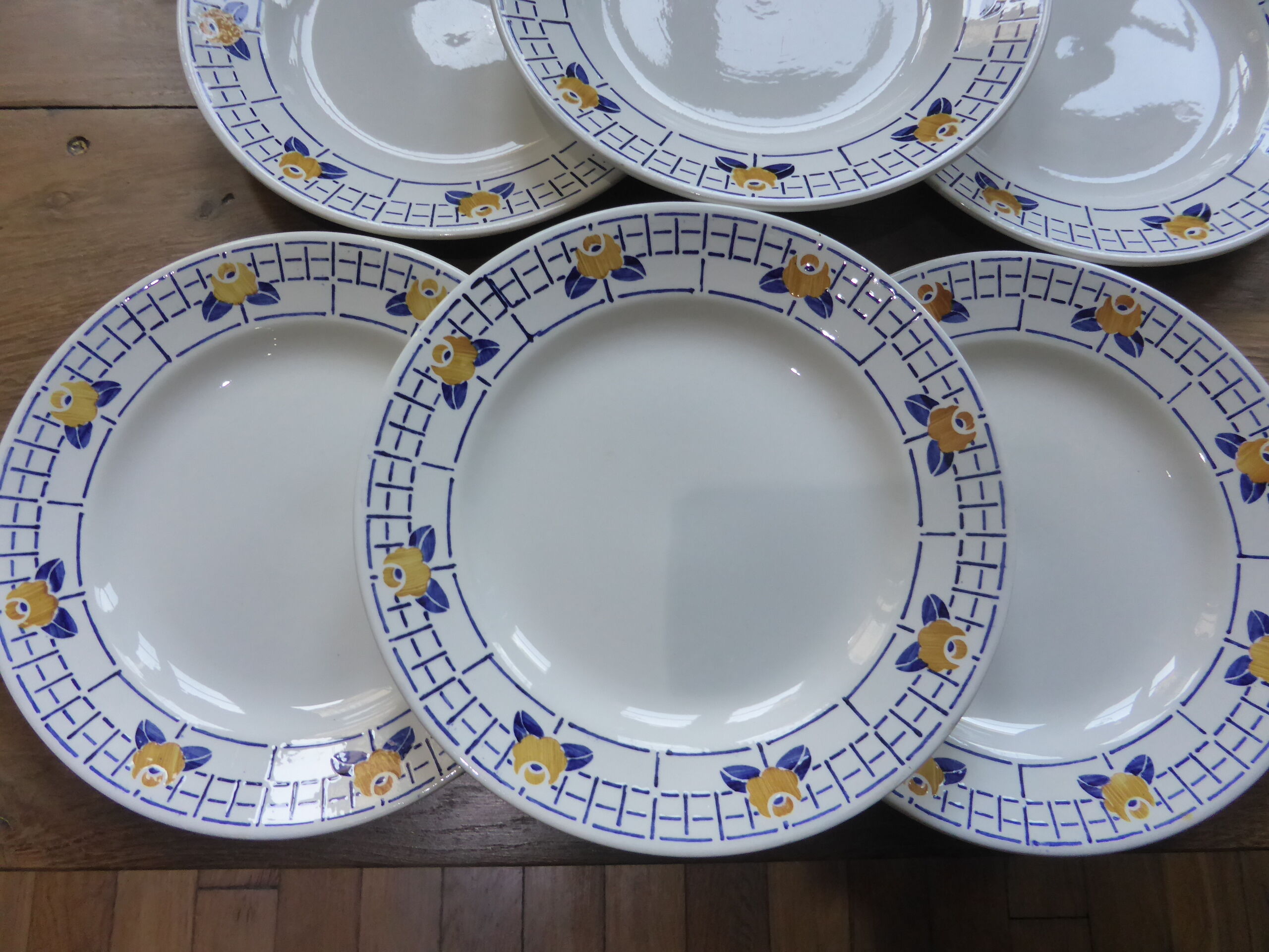 6 flat plates Digoin Sarreguemines model Ribeauville 200887