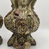Paire de vase en barbotine ancien