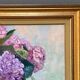 Huile sur toile par maurice masselin bouquet de fleurs d'hortensias 1989