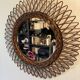Joli miroir soleil en rotin vintage – tressage à boucle