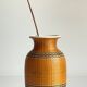 VINTAGE Woven Bamboo and Fine Porcelain VASE