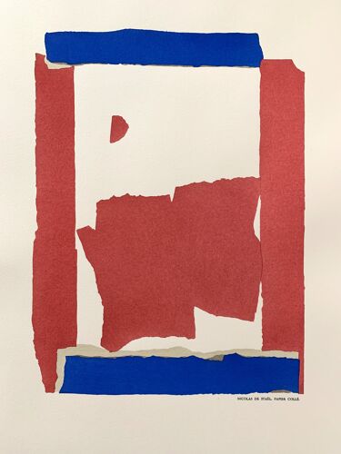 Exhibition poster on Vellum by Nicolas de Stael, French Institute of Athens, 1981