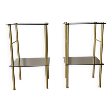 Tables d’appoint en verre et laiton