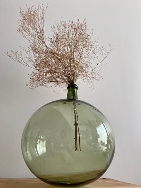 Dame-jeanne cylindrical old approx 15l in blown glass