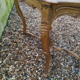 Louis XV style gilded wood coffee table with marble top