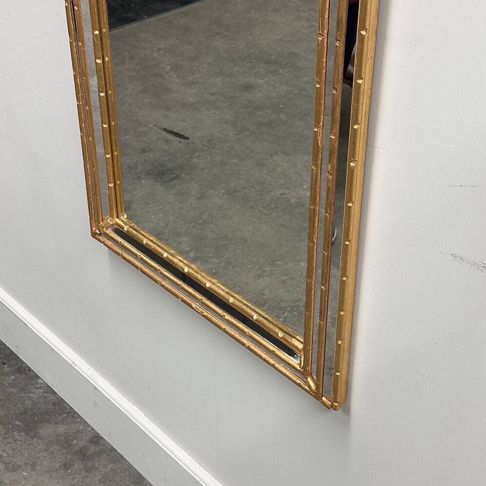 Gilt faux-bamboo wall mirror, Italy, 1970s.