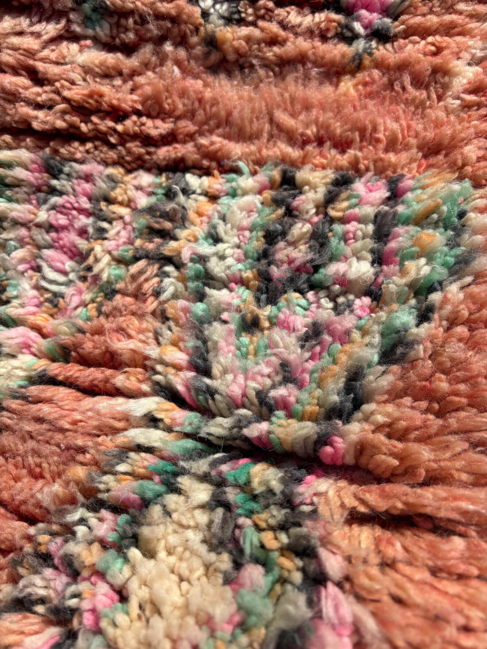Moroccan Berber carpet Boujad pink made to measure – Colourful handcrafted carpet in l