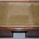 George III double-sided partner's desk in walnut circa 1780 with original handles.