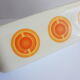 Rectangular oven dish orange patterns seventies Pyroflam electro vintage