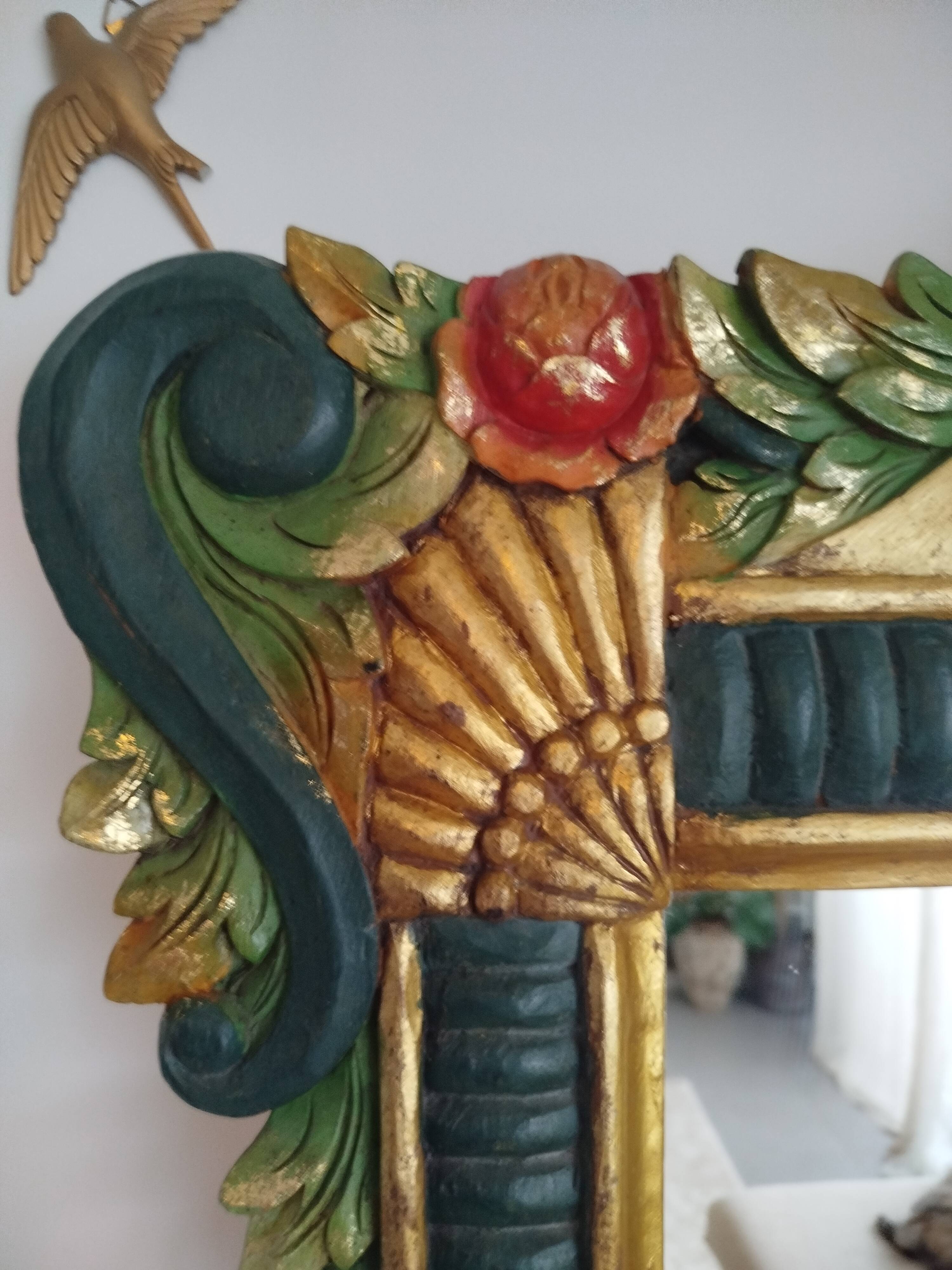 Art Deco floral mirror 1970