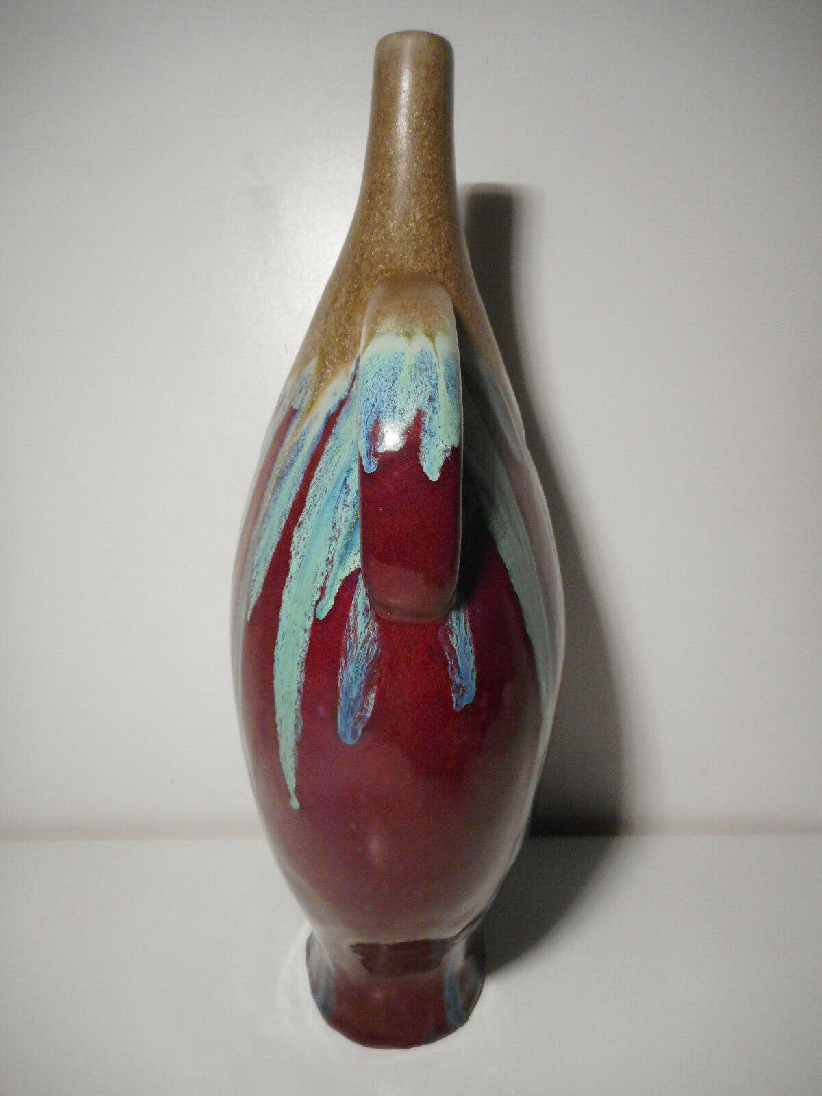 Vase soliflore in glazed ceramic earthenware vintage contemporary art 20th century