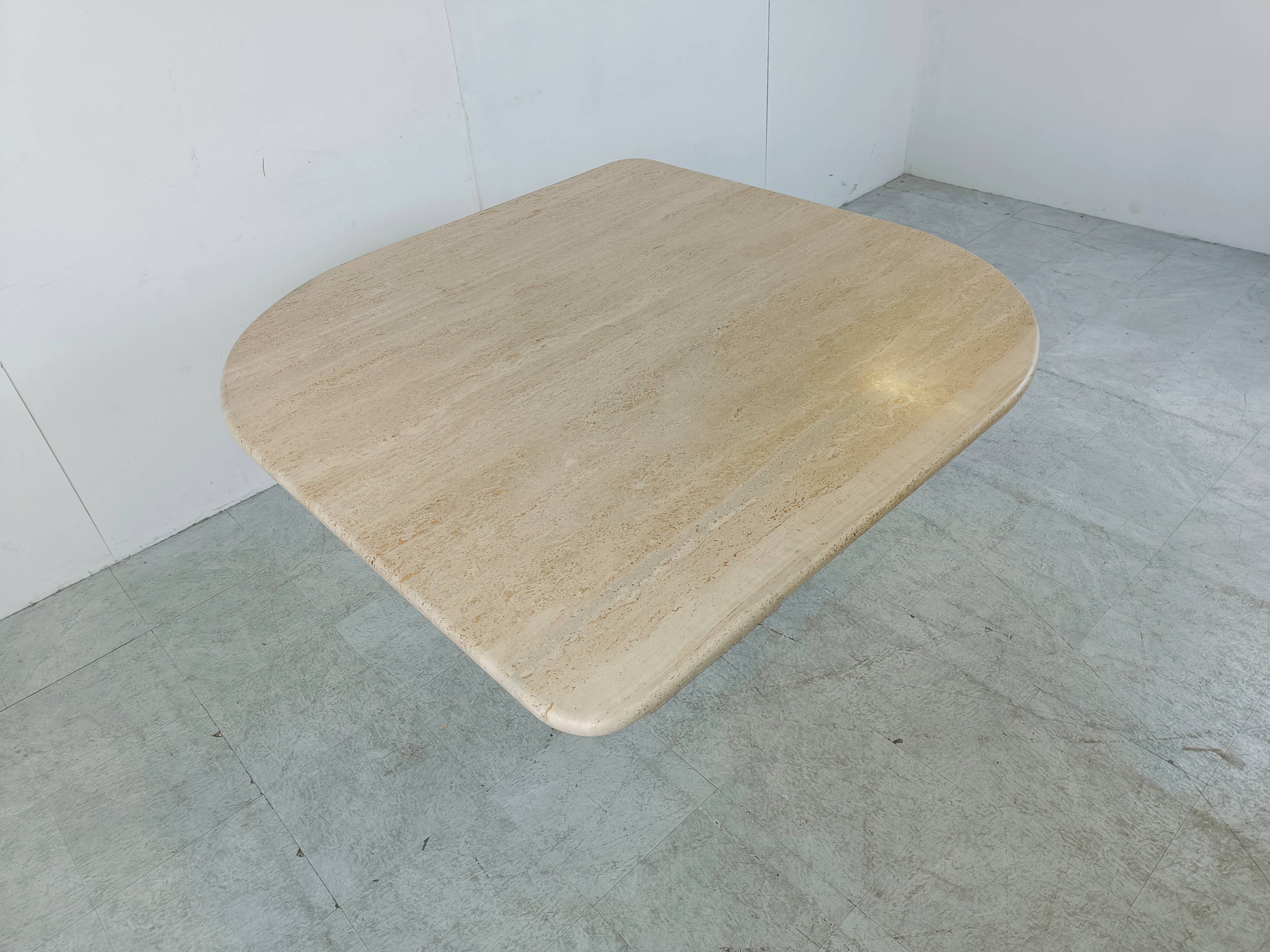 Vintage travertine dining table, 1970s