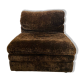 Chauffeuse vintage en velours chocolat