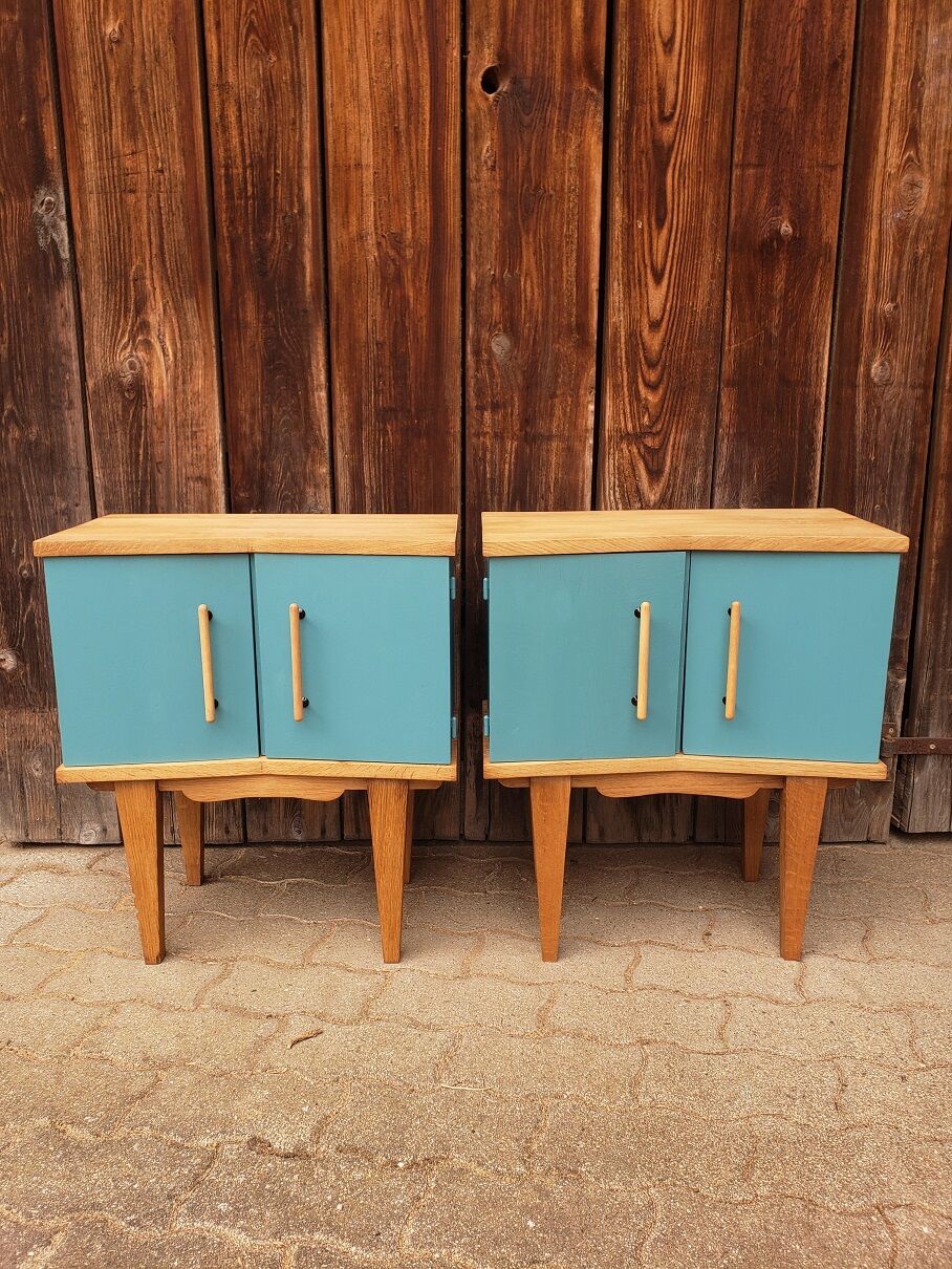 Pair of revamped 60s bedside tables