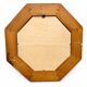 Octagonal wall mirror in cobalt blue eglomisé glass and gilded wood, Spain.