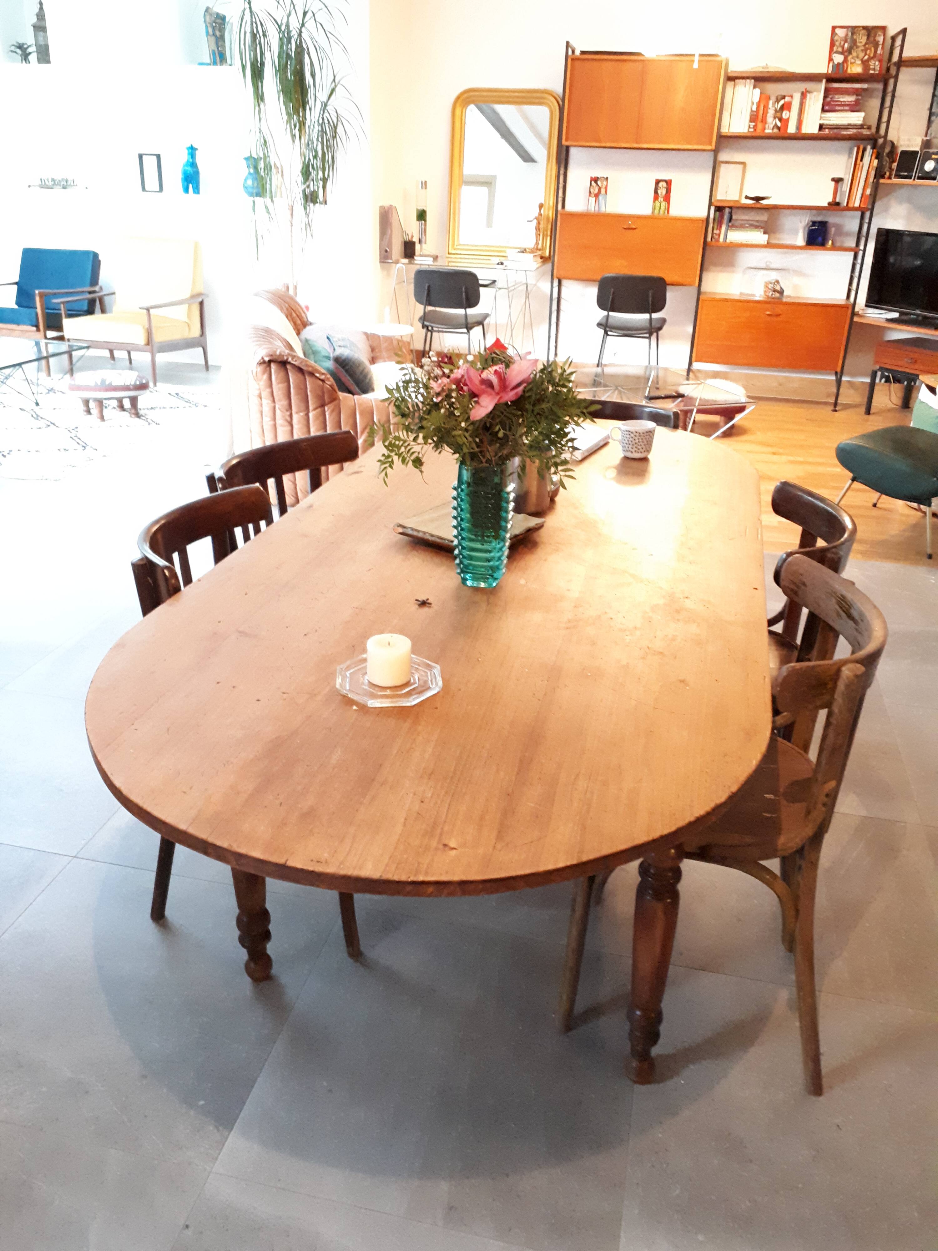 Farm table walnut oval tray