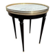 Bouillotte table in Louis XVI style made of blackened wood, marble, and brass.