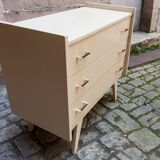 Chest of drawers 50s relooked ivory