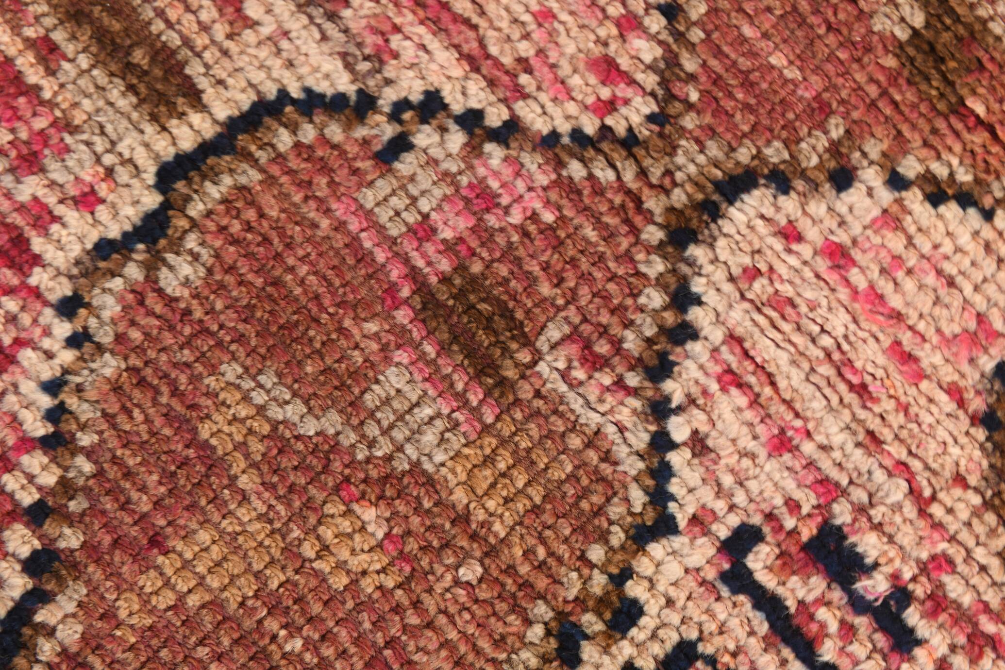 Red Cream Tribal Turkish Runner Rug 88x311Cm SK 18885