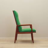Teak green armchair, Danish design, 1970s, production: Denmark