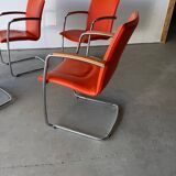 Set of 4 designer chairs by Erik Munnikhof for Leolux in chrome.