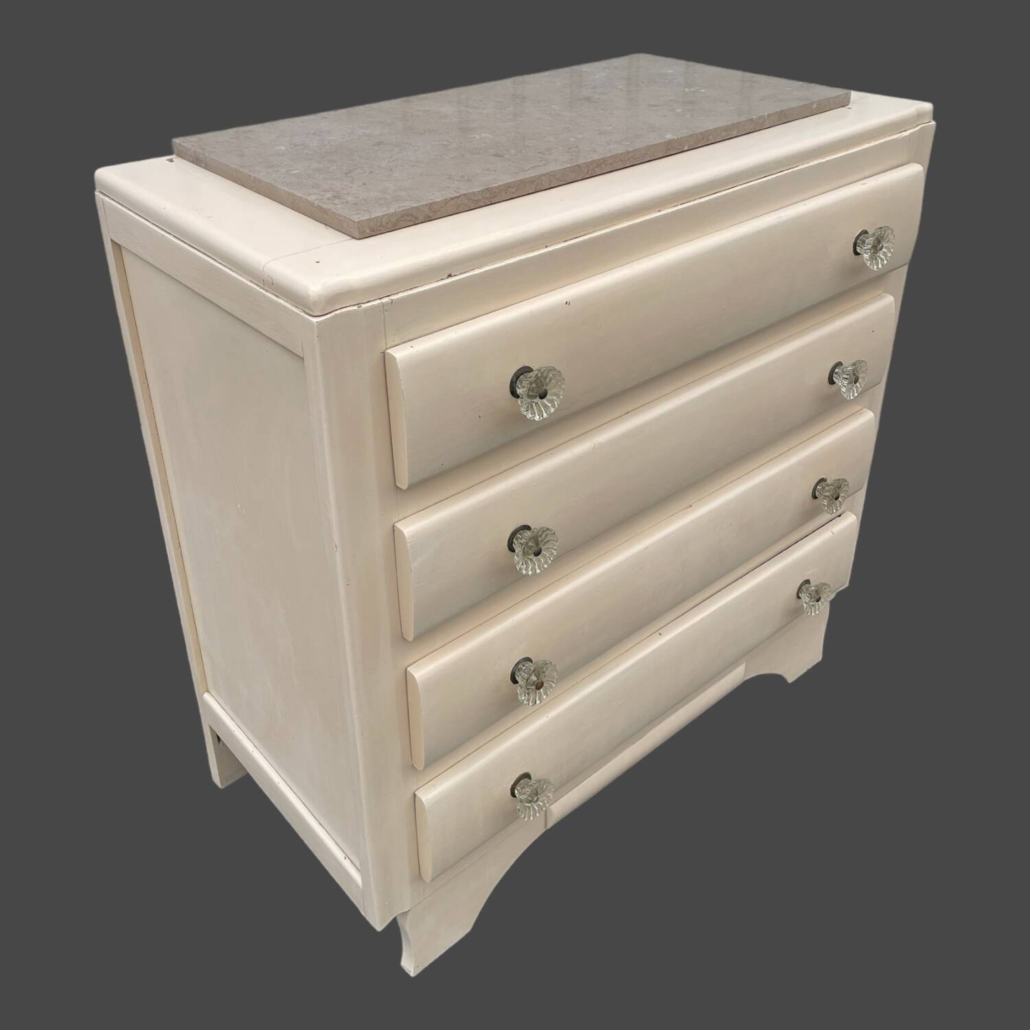 Art Deco chest of drawers with moustache feet, 1930