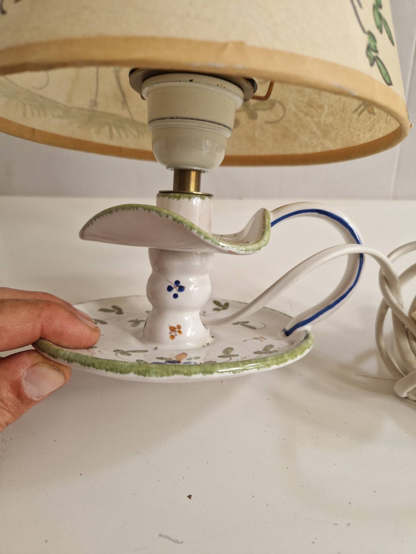 Petite Lampe En Faience Martres Tolosane Signé Matet
