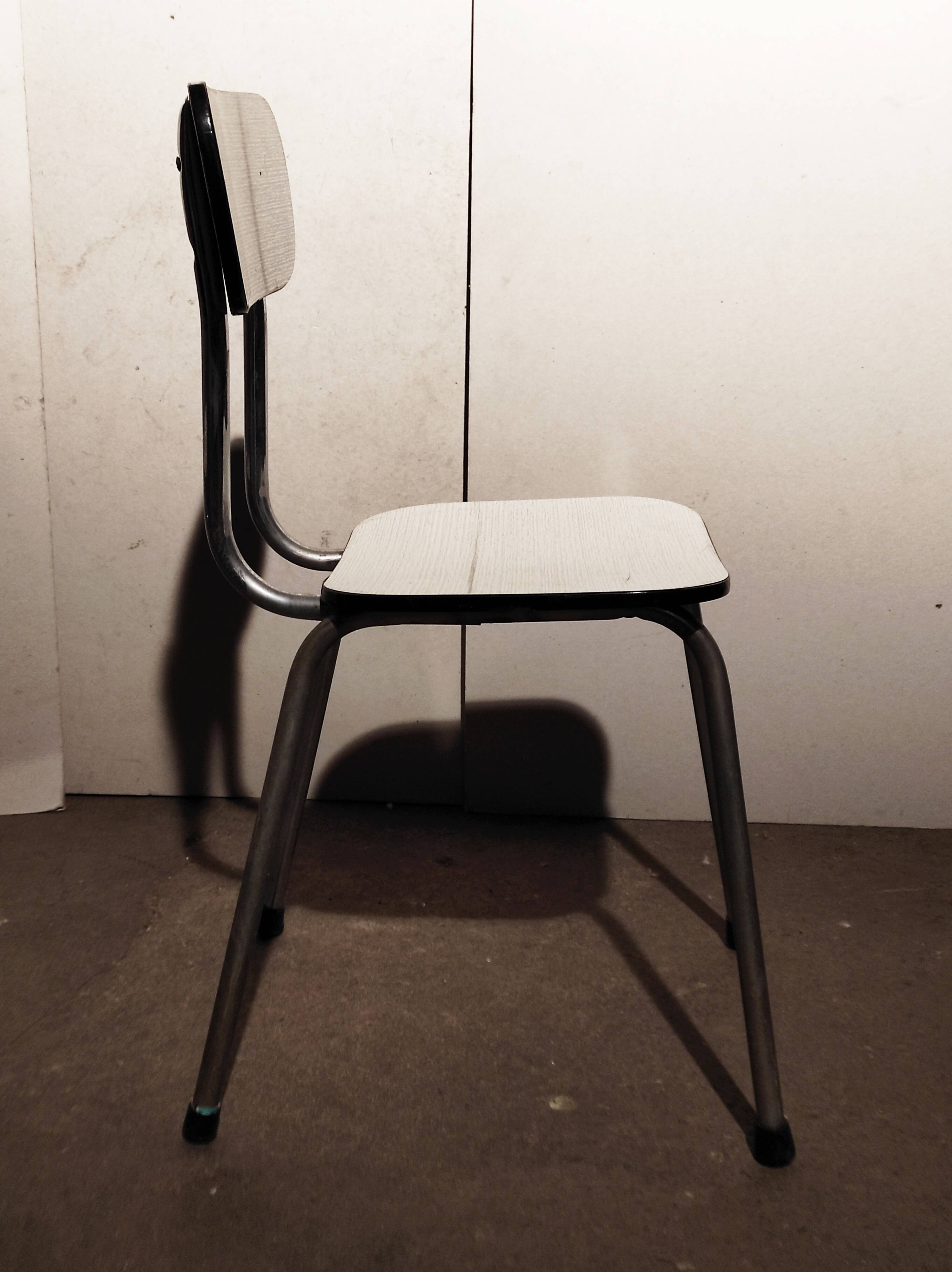 Paire de chaises formica blanches vintage