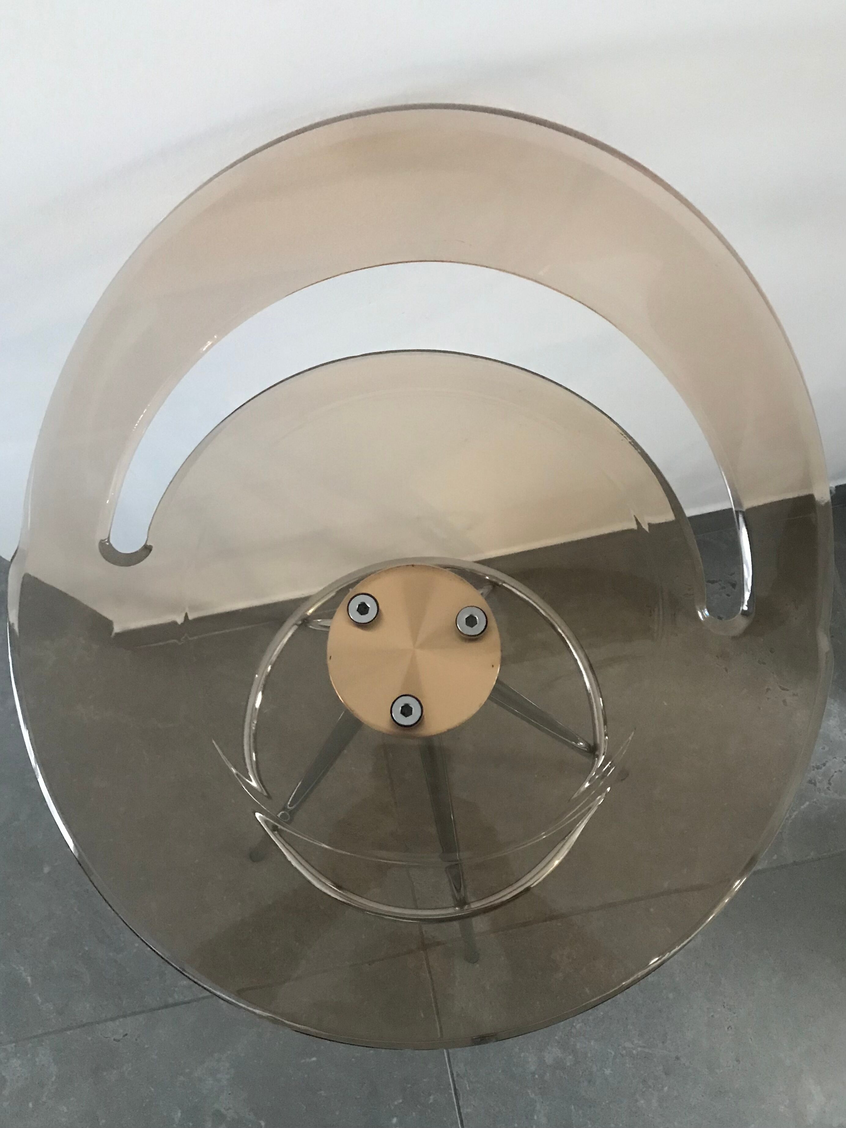 Smoked plexiglass designer stool