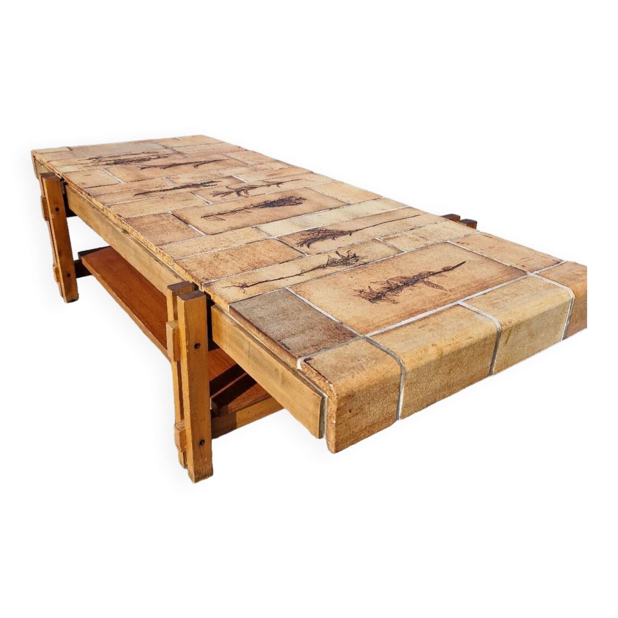 Vintage coffee table by Roger Capron, herbarium model