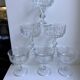 Set of 6 mismatched crystal champagne glasses 50-60s