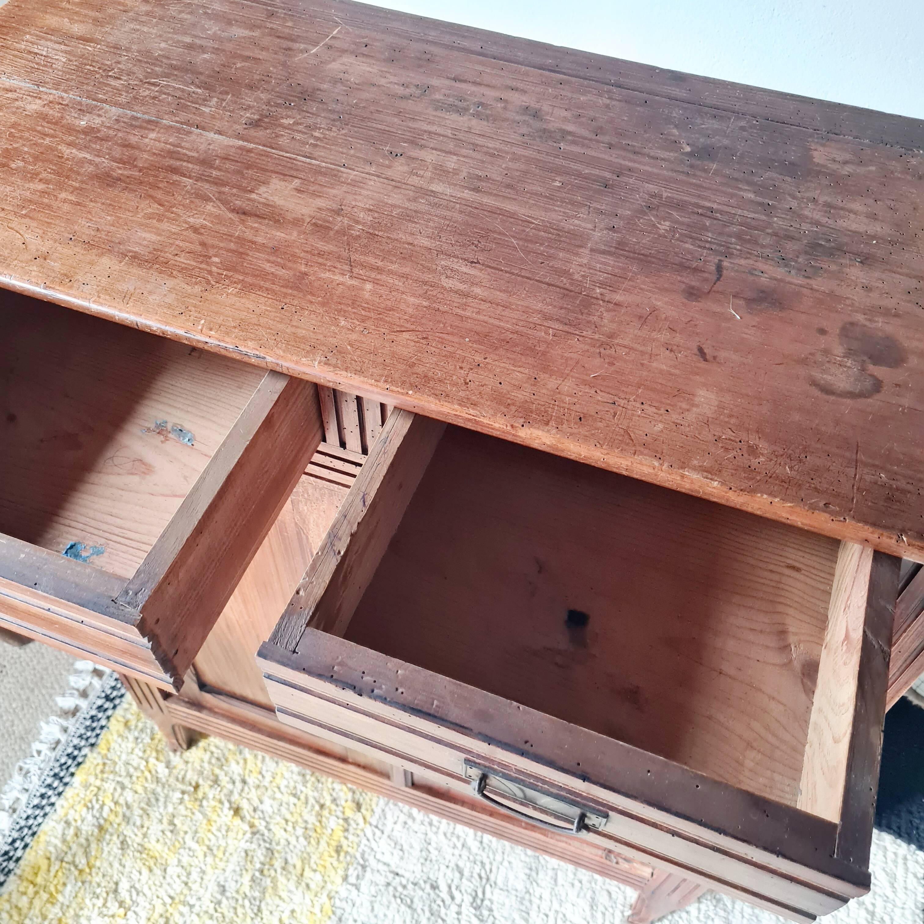 Buffet parisien bois ancien 2 portes panneautées