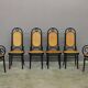 Chairs in curved beech and vienna straw, 1980s, set of 4