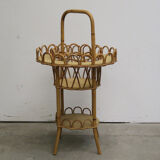 Portable bar stores rattan bottles