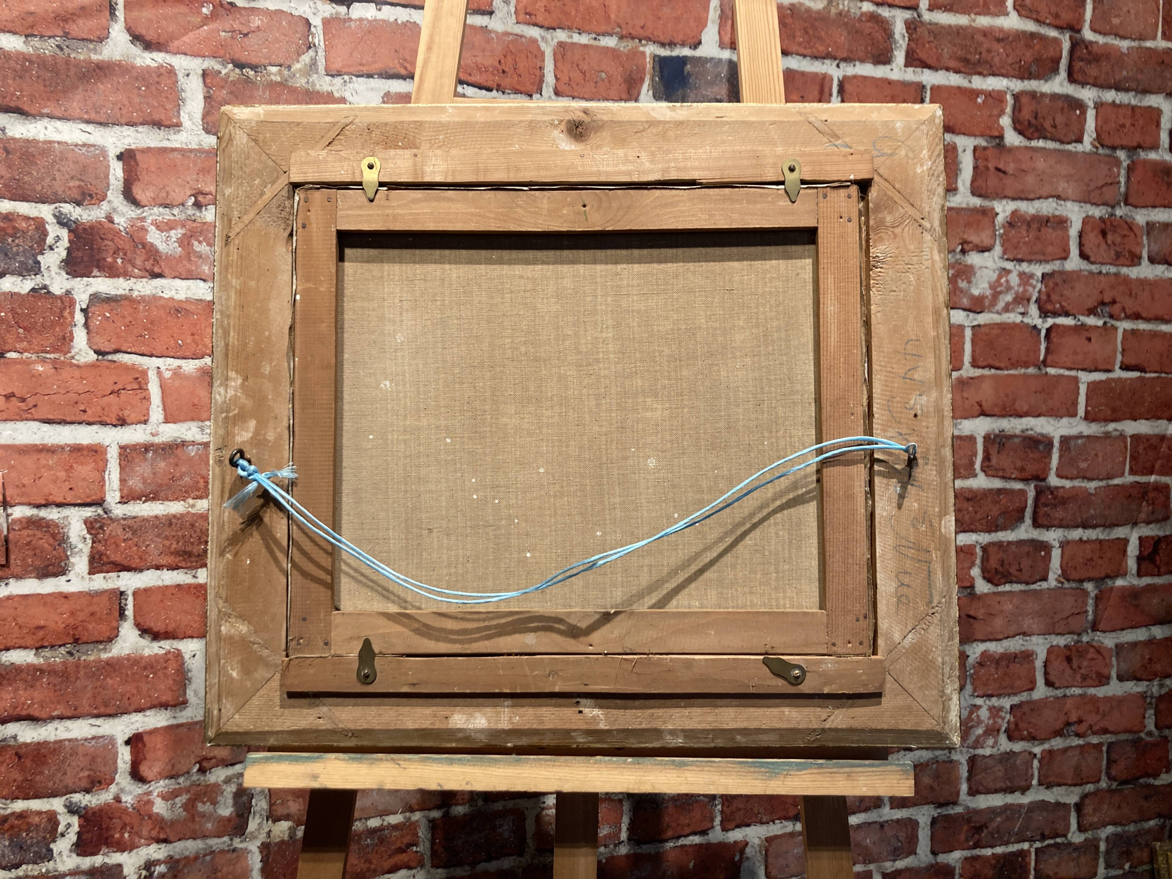 Oil on canvas depicting cats