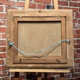 Oil on canvas depicting cats