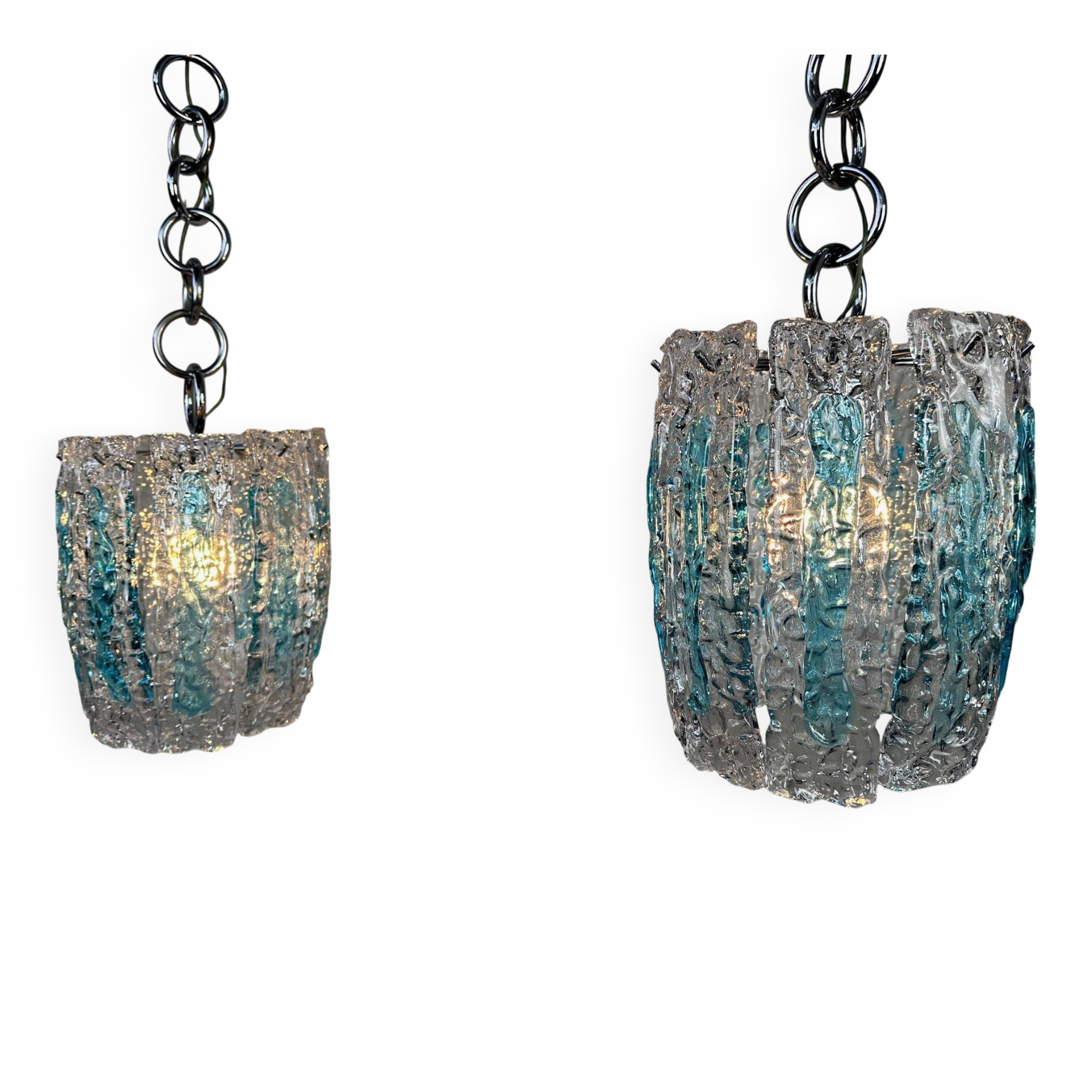 2x vintage Mazzega Murano pendant lamps