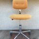 Former strafor adjustable metal chrome office chair - yellow fabric seat