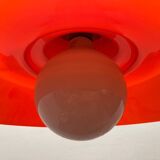 Industrial Vintage Red Glass Light Pendant 1950’s
