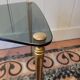 Tripod table in smoked glass – triangular top – 1950s–1960s