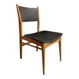 Chaise vintage Mid Century  assise noire