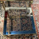 Series of 3 empire style nesting tables in brass and glass