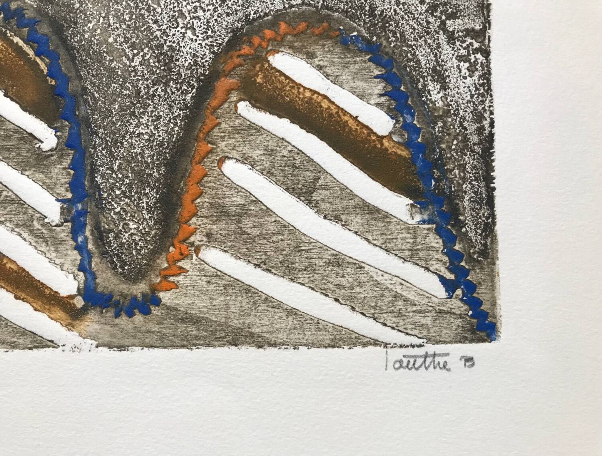 LOUTTRE B, 1926-2012. The bridge. Carborundum engraving.